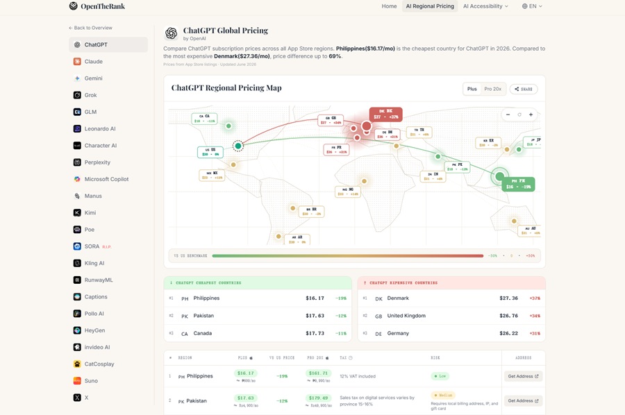 chatgpt price around the world chatgpt price around the world